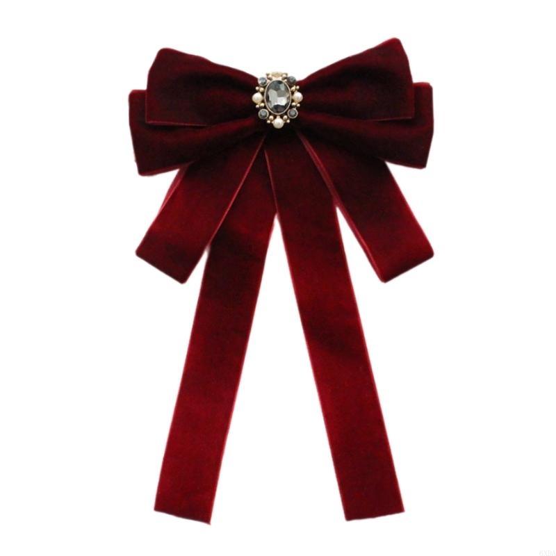 Bow Tie Pre Tied - Lazos terciopelo para mujer con cuentas,